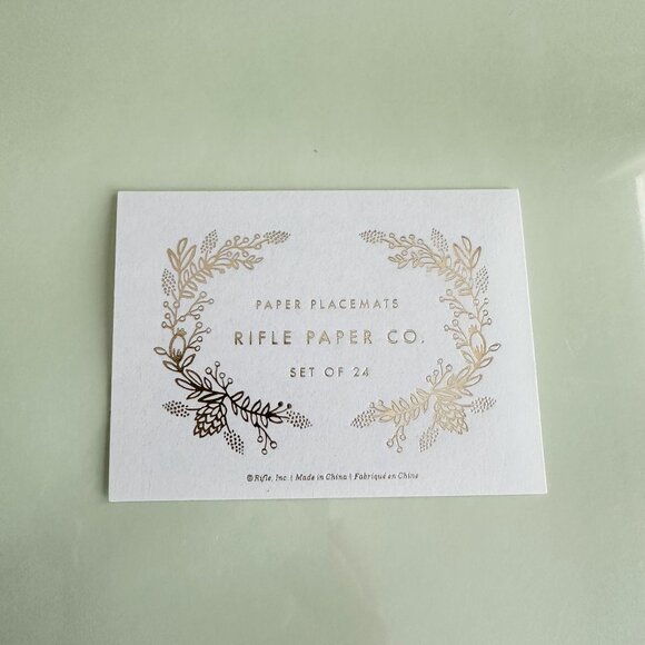 Rifle Paper Co. Elodie Paper Placemats Set of 24 Light Green Floral - Picture 5 of 10